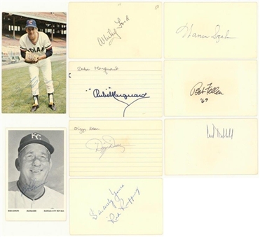 Lot of (9) MLB Hall of Fame Pitchers Signed Cuts & Photos Collection (Beckett PreCert)